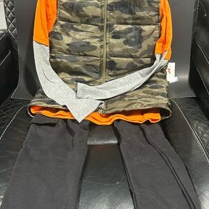 Kids Camo and Orange Matching Set